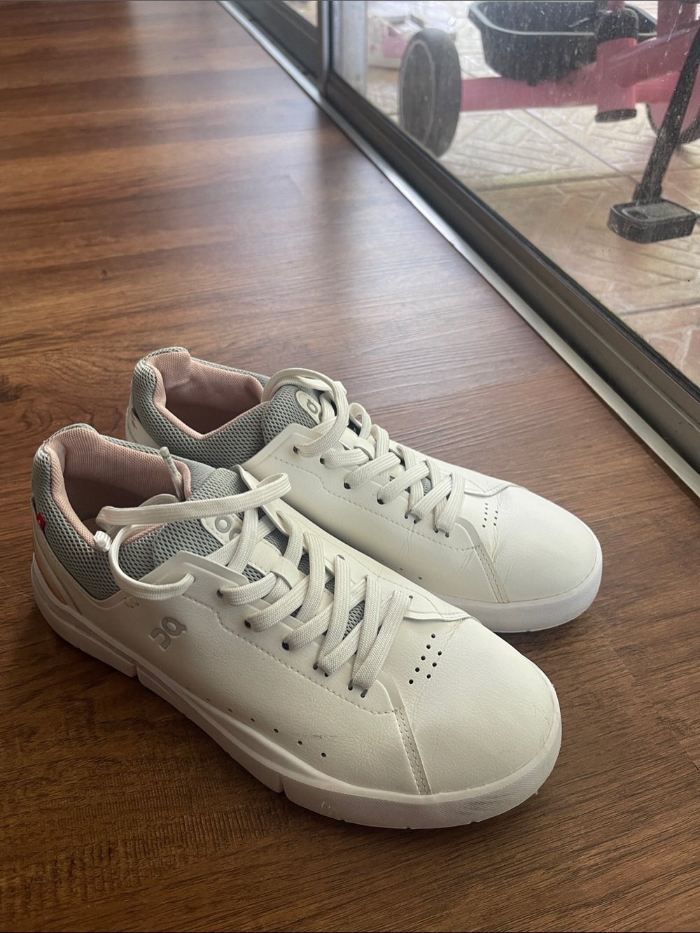 On Running Men's White Sneakers with Light Pink Lining